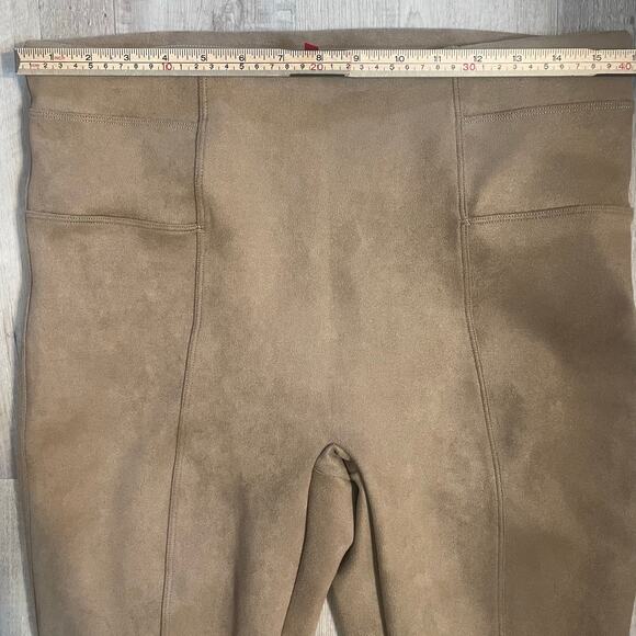 SPANX Faux Suede Rich Caramel High Waisted Leggings Size XL - Picture 5 of 13